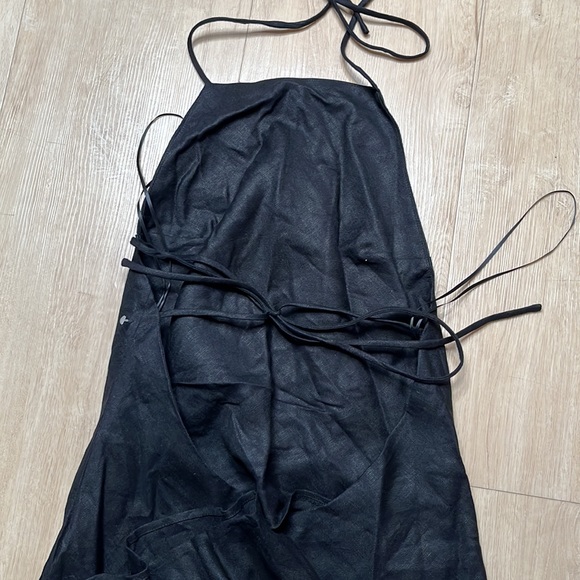 REFORMATION Selia open-back linen maxi dress BLACK SIZE SMALL - Picture 6 of 8
